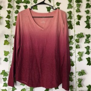 BARLEY WORN ombré pink long sleeve shirt